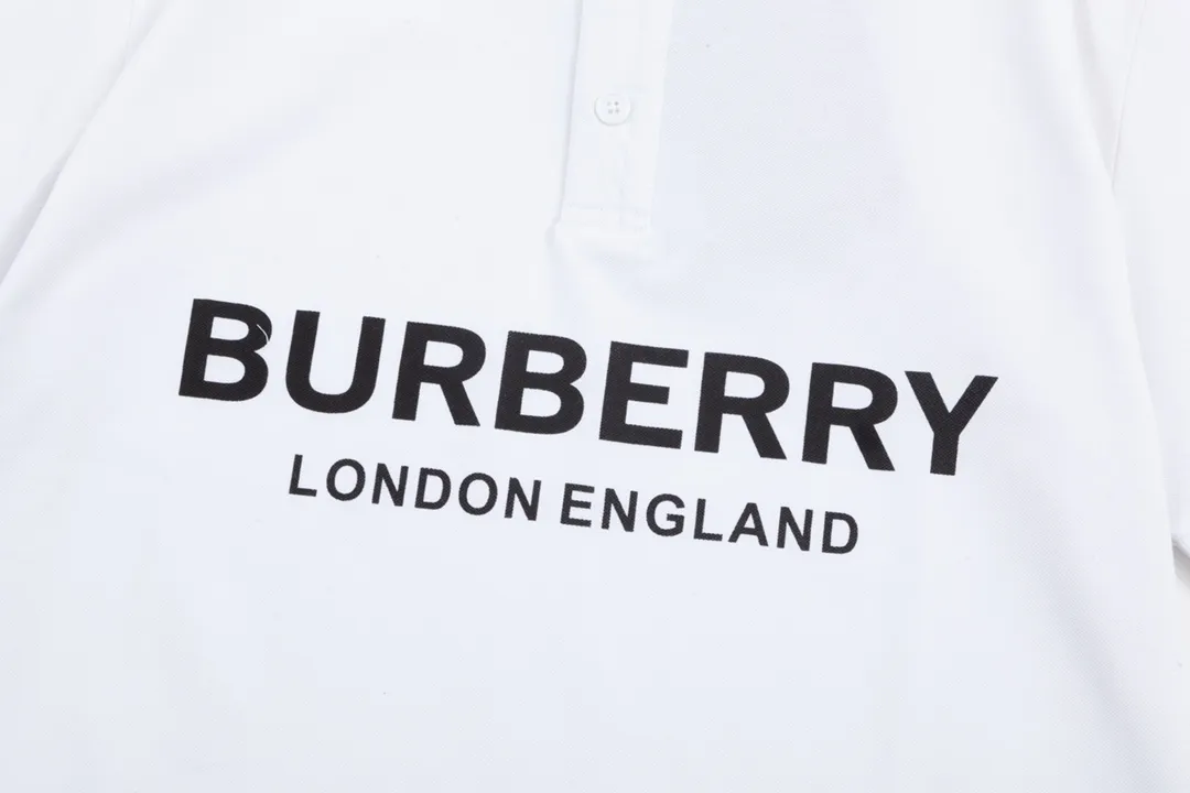BURBERRY Classic Lo GO ， Retro Same Style Polo Versatile : White Size：M-2XL